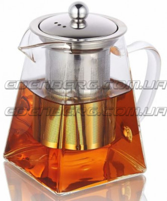 EB-19023 Стильный Стеклянный Чайник-Заварник 950 Мл. Термостойкие До 500° 1