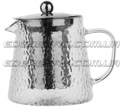 EB-19062 Стильный Чеканной Стеклянный Чайник-Заварник 600 Мл. Термостойкие До 500°