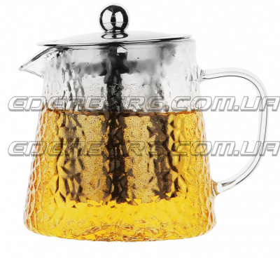EB-19063 Стильный Чеканной Стеклянный Чайник-Заварник 900 Мл. Термостойкие До 500°